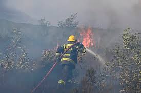 The fire and wind seem to calm down while firefighters prevent buildings from burning and evacuate neighbouring homes in vredehoek. Kesma2y Oklj1m