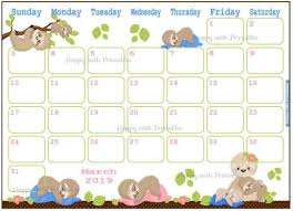 Instant Download March Planner Animals Cute Sleepy Sloth Style Cute Planner March 2019 For Kids Print A Cute Planner Printable Planner Cute Calendar