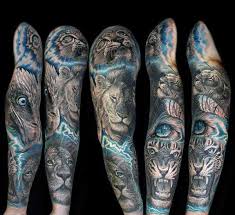 You can find many sleeve tattoo designs like roaring or clawing lions with a fearless and stylish design that will make your biceps look irresistible. Top 63 Lion Sleeve Tattoo Ideas 2021 Inspiration Guide