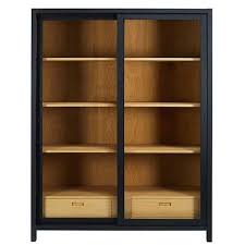Vitrine Mit 2 Schubladen Schwarz Vitrinenschrank Vitrine Geschirrschrank