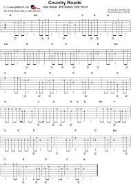 Country Roads Banjo Music Easy Guitar Guitar Sheet Music