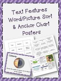 Nonfiction Text Features Vocabulary Sort And Posters 2nd 3rd 4th 5th Grade