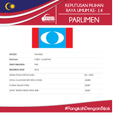 Iaitu jumlah kerusi dewan undang negeri dan parlimen yang dimenangi oleh setiap parti yang bertanding. Bernama Radio Pru14 Keputusan Result Pahang P083 Facebook