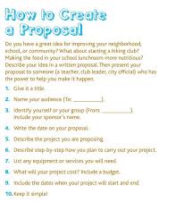 Download How To Create A Proposal A Free Printable Page From The Kid S Guide To Service Proj Proposal Letter Project Proposal Writing Grant Proposal Writing