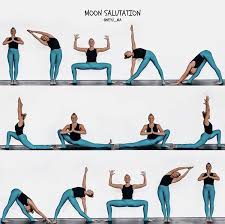 Moon Salutation In 2020 Morning Yoga Sequences Moon Salutation Daily Yoga Workout