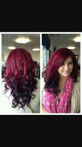 Reverse Ombre Red And Black Black Hair Ombre Curly Hair Styles Reverse Ombre Hair