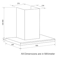 (top rails are 2 1/4″.) depth dimension (c) does not include the thickness of the doors or mantle parts. Glem Ck90tbtf 90cm Canopy Rangehood Appliances Online