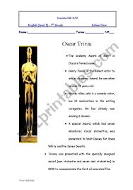 Florida maine shares a border only with new hamp. English Worksheets Oscar Trivia