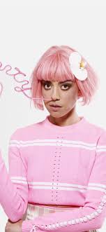 You can tone down the intensity and shock value by going with pink. Wallpaper Pink Hair Girl White Background 5120x2880 Uhd 5k Picture Image