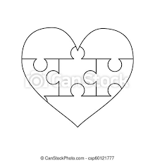 Herz aus herzen liebesherz vorlage als pdf herunterladen. Weisse Puzzleteile In Herzform Einfache Puzzle Vorlage Zum Drucken Bereit Schneide Richtlinien Uber Weiss Weisse Puzzleteile Canstock