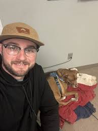 Spoiled pitbull in the office