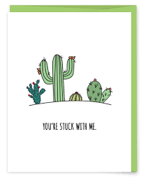 You Re Stuck With Me Anniversary Cards For Couple Punny Cards Funny Cards