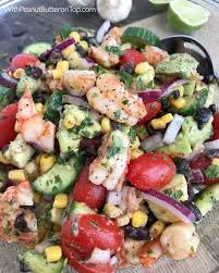 Scallions, chives, onions, shrimp and mayonnaise; 7 Best Cold Shrimp Salad Ideas Healthy Recipes Avocado Salad