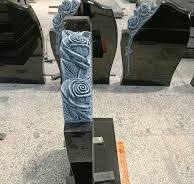 Black Granite Headstone With Antique Carved Roses - China ...