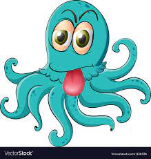 An Octopus Royalty Free Vector Image Vectorstock Poster Drawing Vector Free Beginner Painting