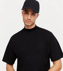 Black High Neck Oversized T Shirt New Look