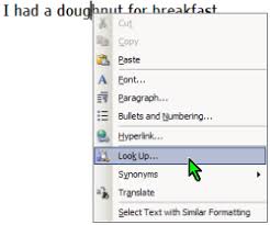 Dictionary Look Up In Microsoft Word