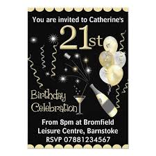 Black And Gold 21st Birthday Invitations 21st Birthday Party Invitations Black Gold Zazzle Com 21st Birthday Invitations Birthday Invitation Templates Birthday Invitations