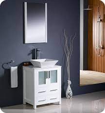 Add style and functionality to your bathroom with a bathroom vanity. Fresca Fvn6224wh Vsl Torino 24 Modern Bathroom Vanity With Vessel Sink In White