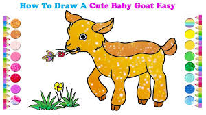How To Draw A Cute Baby Goat Easy For Kids Baby Goats Baby Drawing Cute Babies