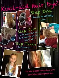 Kool Aid Dip Dye You Should Probably Leave It In There For More Like 20 Minutes Considering How Faded It Looks Like In Kool Aid Hair Dye Kool Aid Hair Kool Aid