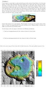Solved Problem 1 Crater Lake Is A Crater Lake In South Ce
