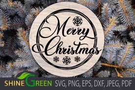 Download Merry Christmas Snowflake Round Sign Graphic By Shinegreenart Creative Fabrica SVG Cut Files