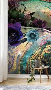 Abstract Marble Floral Wallpaper By Lara Skinner Wallsauce Uk In 2020 Feature Wall Wallpaper Floral Wallpaper Wall Murals