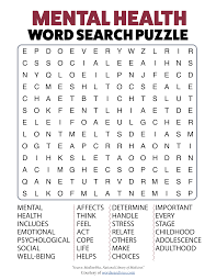 These printable puzzles are easy to download and print. Mental Health Word Search Puzzle Pdf