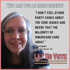 Support the growing movement of independent voters like Helen (and millions  of others) at LetUsVote.org, #independentvoter #elections #openprimaries  #saveourdemocracy #democracy #letusvote #primaries