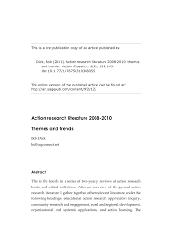 Are you a researcher or just a student who is up for a college project? Pdf Action Research Literature 2008 2010 Themes And Trends