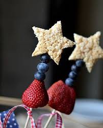 Rice Krispie Treat Sparklers This Would Be A Fun Festive Way To Decorate For A 4th Of July Picnic Bbq July Party 4th Of July Party Fourth Of July