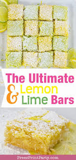 The Ultimate Lemon Lime Bars Recipe Press Print Party Recipe Lime Bar Recipes Lime Recipes Lemon Bars Easy