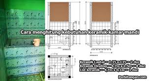 Kamar mandi standar sendiri biasanya berukuran 150 sentimeter x 200 sentimeter dengan ukuran pintu kamar mandi 180 sentimeter x 80 sentimeter. Cara Menghitung Kebutuhan Keramik Lantai Dan Dinding Kamar Mandi Pinhome