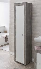 Bad Rugen Hochschrank Mit 1 Tur Korpus Beton Dekor Und Front Melamin Dekor Weiss Wilmes Emob