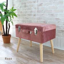 楽天市場 スツール 収納 トランク ベンチ ファブリック ベロア調 おしゃれ 可愛い ボックス おもちゃ 座れる コンパクト トランクベンチ 幅50cm 北欧 アンティーク風 収納付き カラフル 人気 おすすめ ikikagu イキカグ スツール 収納 スツール トランク 収納