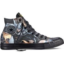 Black And Yellow Converse Shirt Converse Chuck Taylor Dc Comics Batman Black Dolphin Yellow Sneakers Found On Polyvore Featuring Shoes Black Sneakers Chuck Taylors Black High Top Sneakers