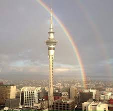 Double Rainbow Sky Tower Auckland City Auckland City New Zealand Auckland