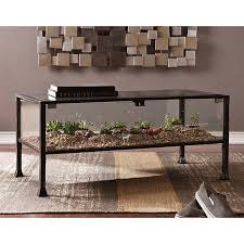 Showcase Terrarium Cocktail Table Black Walmart Com Display Coffee Table Black Coffee Tables Glass Coffee Table