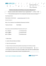 Sample certificate of insurance form dunbar construction. Certificate Of Insurance Request Form Template Printable Pdf Download