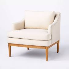 howell upholstered accent chair with wood base threshold designed with studio mcgee in 2021 upholstered accent chairs accent chairs studio mcgee