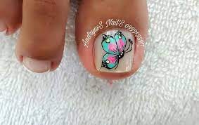 Catalogo de uñas decoradas de los pies mariposas. Mariposa