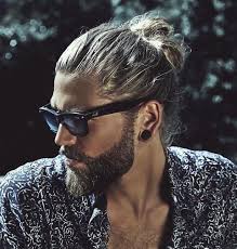 Black And Blonde Hair Men Man Wearing Sunglasses Guy Hairstyles Blonde Hair In A Man Bun Black And White Shirt Mens Hairstyles Mens Hairstyles Fade Curly Hair Men