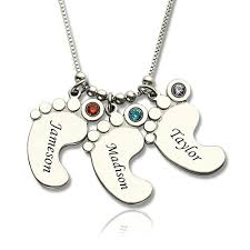 Personalized Mother S Necklace Baby Feet Charm Baby Feet Necklace Mother Necklace Personalized Mothers Necklace