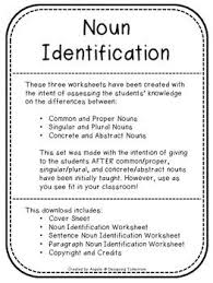 Noun Identification Nouns Nouns Worksheet Common Nouns