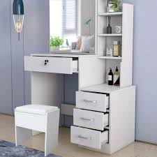 Dressing table with drawers white. Fityou 4 Drawers Dressing Table White With Mirror Fit You