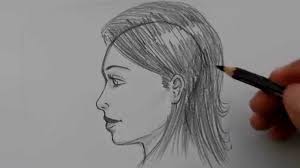 Make a circle or a light oval for the front view and a longer oval for the side view to help you get the shape of the top of the head. Side View Face Drawing Easy Novocom Top