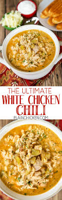 Stir in chicken broth and both cans of beans, bring to a boil, lower heat to simmer, cover and cook for 25 minutes. The Ultimate White Chicken Chili The Best Of The Best White Chicken Chilis So Good And Ready To Eat In Under 20 Minu Chicken Recipes Recipes Stuffed Peppers