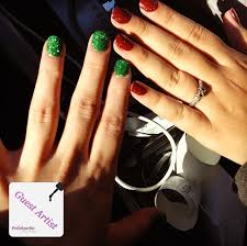 Green maple leaf sequins nails art glitters thin paillette flakes stickers christmas manicure born pretty nail stamping plates christmas tree xmas bell image nail art stamp stencil for. Red And Green Glitter Christmas Nails Polishpedia Nail Art Nail Guide Shellac Nails Beauty Website