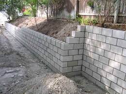 For example, if your cinder blocks are 8x8 in (20x20 cm) and you want to use 2 blocks to make up the wall's width, your total wall width would be 16 in (40 cm). Cinder Block Retaining Wall With The Decoration Cinder Block Garden Wall Concrete Retaining Walls Concrete Block Retaining Wall
